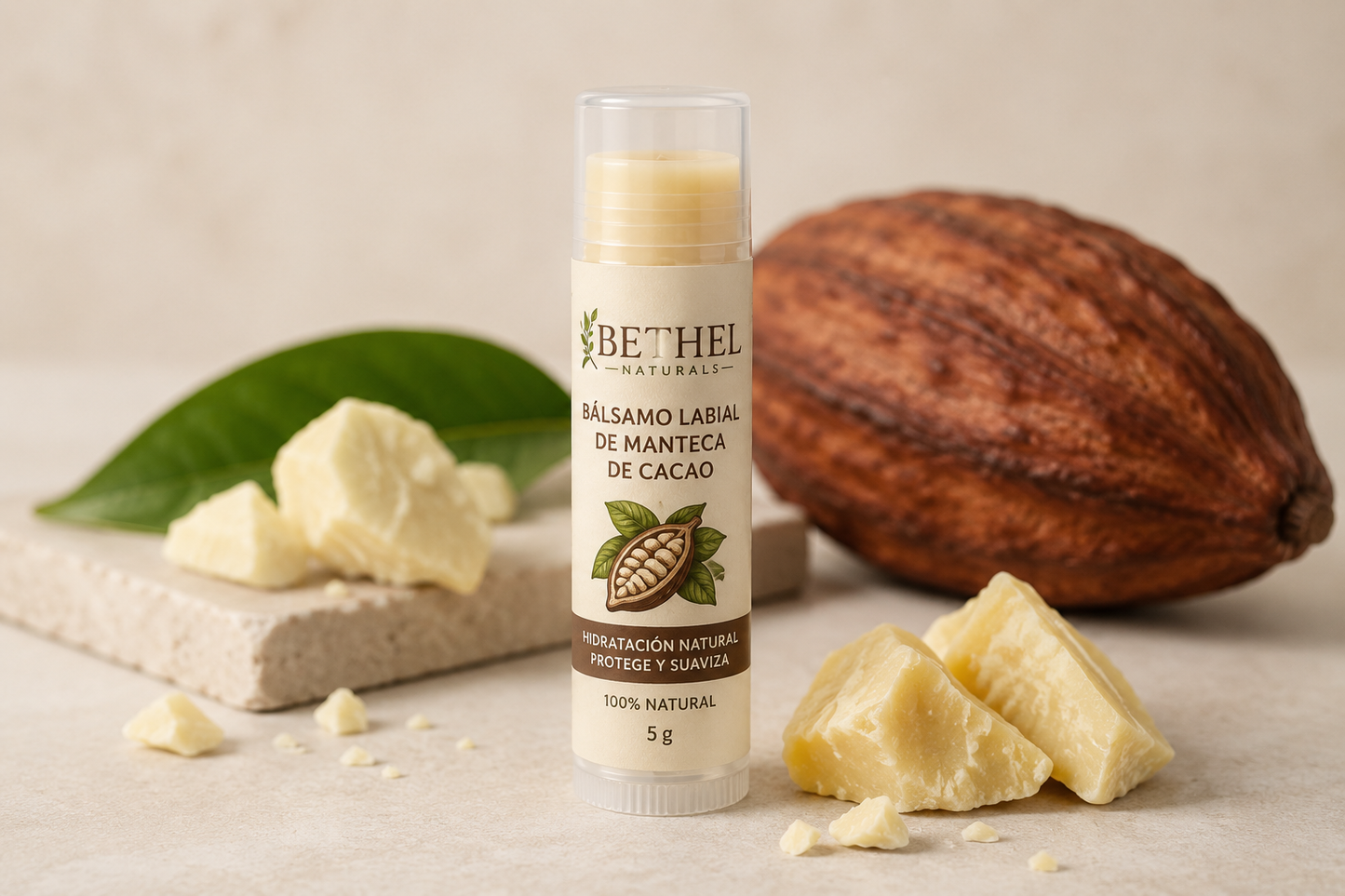 Bálsamo Labial de manteca de Cacao – Hidratación y Protección Intensa